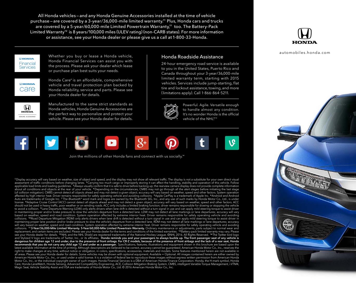 2016 Honda Brochure Page 8